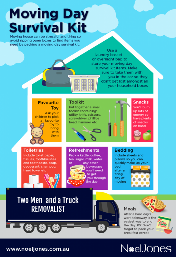 Moving day survival kit Noel Jones