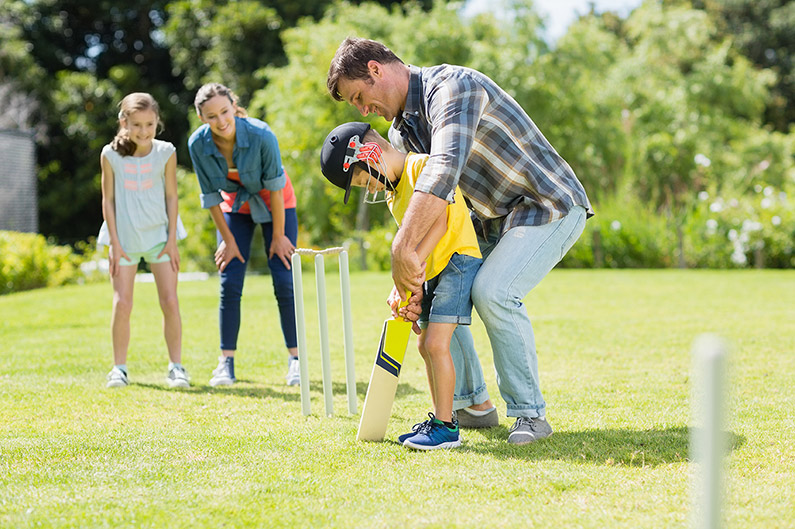 backyard game of cricket