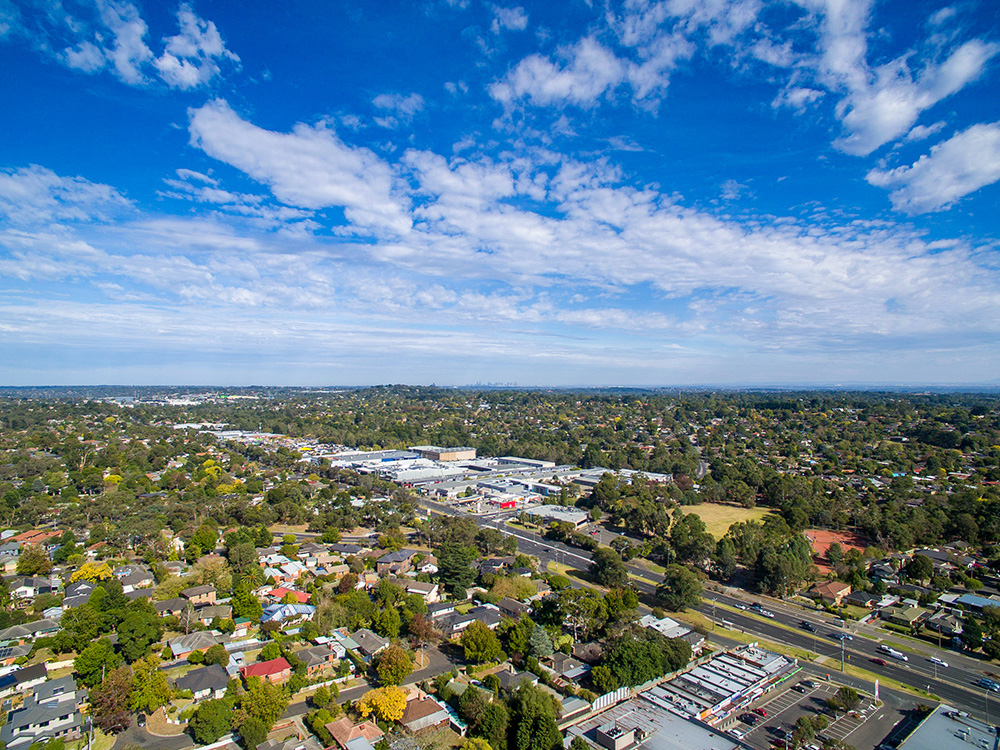aerial view over ringwood